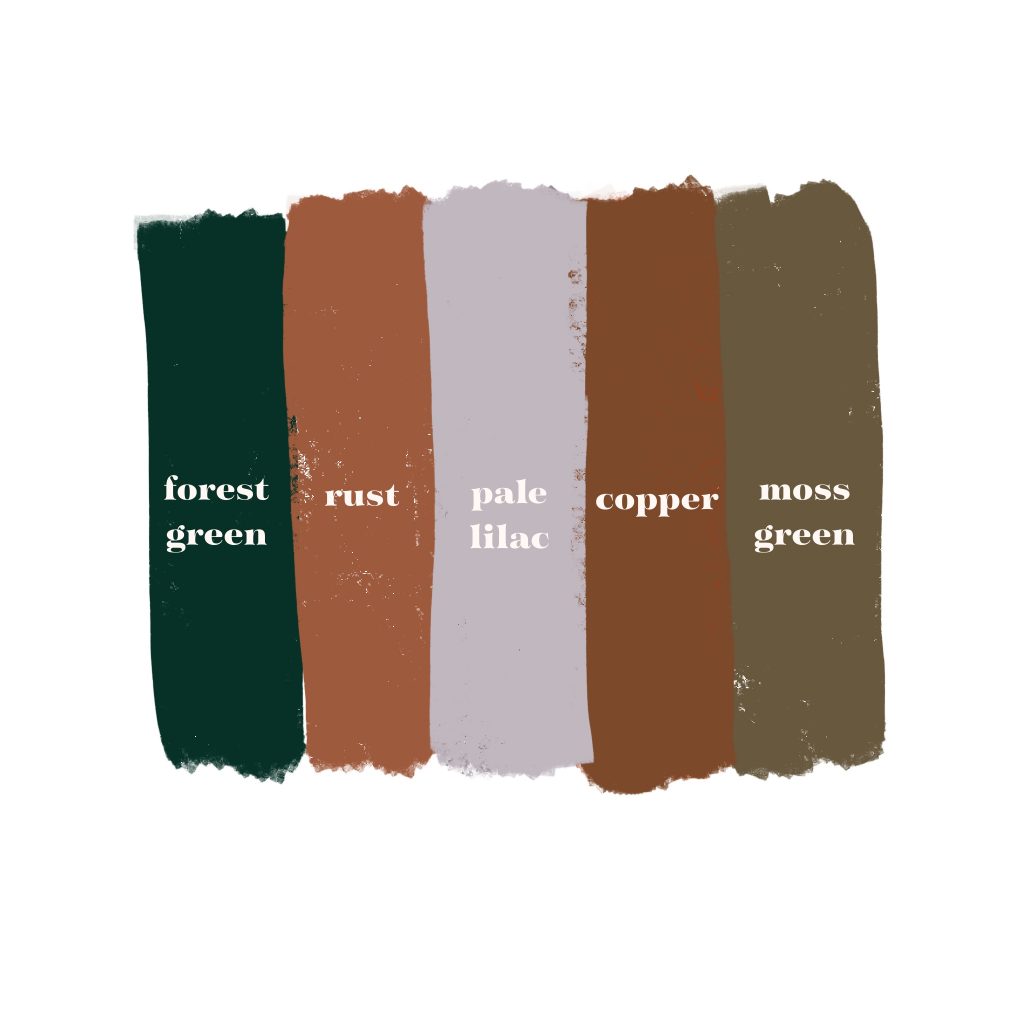 bohemian color palette for a fall wedding