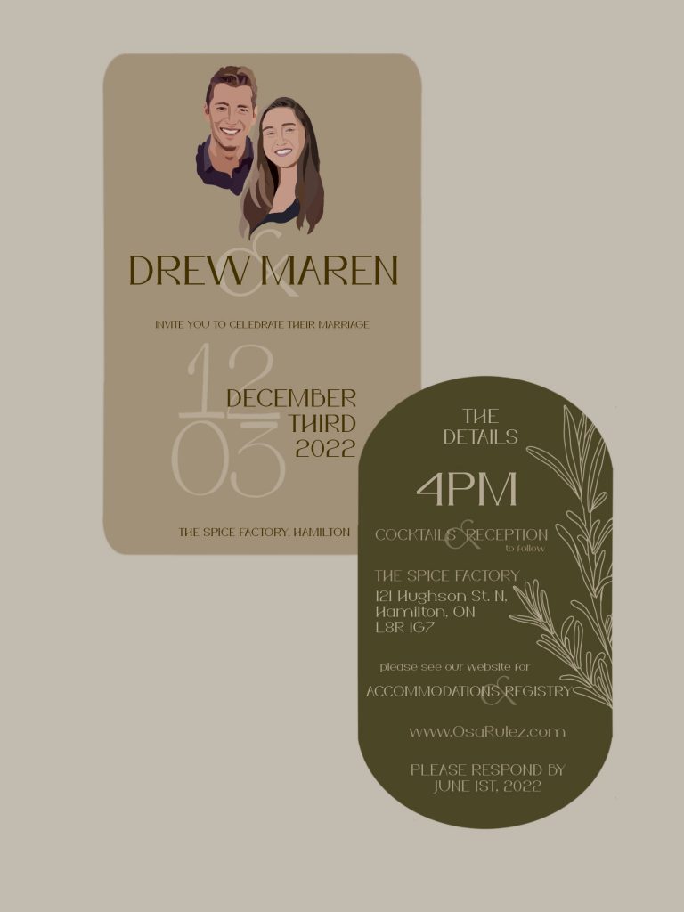 Minimal Wedding Invitation -Design by MaggsyMayCo